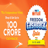 Paytm Mall Freedon cashback Sale Offers [8th-15th Aug]: Get Upto 80% OFF on Clothing, Grocery, Electronics + Extra 10% Cashback* on Using ICICI Bank Credit Cards