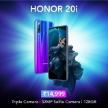 Honor 20i (128 GB, 4 GB RAM) at Rs 9,999 Specification, Buy Online Flipkart, Extra 10% Discount Via Axis Bank  Cards