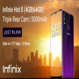 Buy Infinix Hot 8 (64 GB, 4 GB RAM) Flipkart Price at Rs 6,999, Next Sale Date 5th Feb 12pm, Specifications Buy Online in India