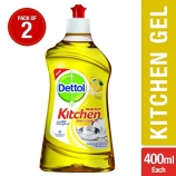 Buy Dettol Germ Protection Kitchen Dish and Slab Gel - 400 ml (Lemon Fresh, Pack of 2) at Rs 99 from Amazon Pantry