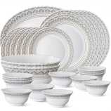 Buy Larah by Borosil Classic Opalware Dinner Set, 27-Pieces, White at Rs 1,799 from Amazon