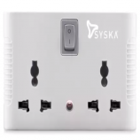 Buy Syska 6A Three Pin Socket, 4 Way Power Plug Adapter from Flipkart at Rs 199 only