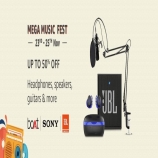 Amazon MEGA MUSIC FEST Offers on Wireless Earbuds & Headphones- Get Upto 50% OFF on All Headphones, Speakers Guitars and more
