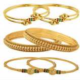 Buy Jewels Galaxy Alloy Gold Plating Studded Gold Coloured Bangle Set at Rs 290 Only