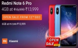 Xiaomi Redmi Note 6 Pro (64 GB, 6 GB RAM) Flipkart Price @9,490: Open Sale, Specifications & Buy Online In India, Extra 5% Bank Discount