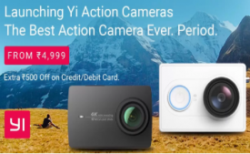 Buy Yi Action Cameras Starting just at Rs 4999 only from Flipkart, Extra Rs 500 OFF on Credit/Debit Card