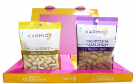 Buy Karmiq Golden Grace Dry Fruit Gift Box, 200g from Amazon just at Rs 191 only