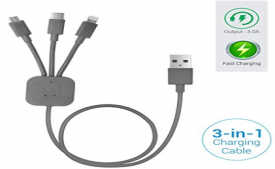 Buy Portronics POR-013 Konnect-Trio Multi-Functional Cable (Grey) at Rs 199 only from Amazon