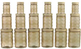 Buy Mastercook Crystal - 1500 ml, 250 ml, 750 ml PP (Polypropylene) Grocery Container (Pack of 18, Beige) at Rs 299 Only from Flipkart