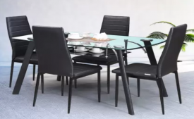 Buy RoyalOak Poznan Metal 4 Seater Dining Set (Finish Color - Black) at Rs 12,490 from Flipkart
