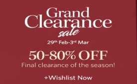Myntra Grand Clearance Sale Offer: Get Upto 50%-80% OFF Fashion Clothing, Extra Discount via Paypal & HDFC Bank Cards [29th feb- 3rd March]