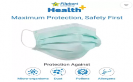 Buy Flipkart SmartBuy Health+ Surgical Mask SM-50 Surgical Mask With Melt Blown Fabric Layer  (Pack of 50, 3 Ply) at Rs 575 only