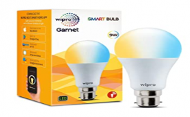 Buy Wipro Garnet 9W Smart Bulb- Compatible with Alexa and Google Assistant @ Rs 399 from Amazon
