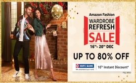 Amazon Wardrobe Refresh Sale [16th to 20th December] Upto 80% OFF on Clothing, Footwear, Watches, Backpacks, Extra HDFC Bank Offers