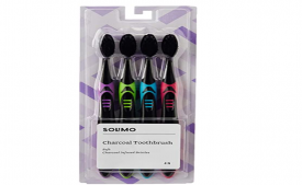 Buy Amazon Brand- Solimo Charcoal Infused Toothbrush (Pack of 4) at Rs 108 from Amazon