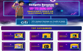 Flipkart Gadget Bonanza Sale Offers Upto 80% OFF on Electronic Gadgets and Best Offers on Televisions & Laptops, Extra 10% Citi Bank Discount