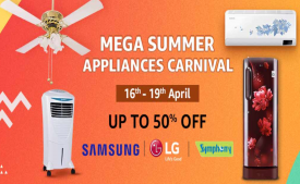 Amazon Mega Summer Home Appliances Carnival Sale Offers: Upto 50% OFF on AC, Cooler, Refrigerators, Fans, and TV + Extra 10% SBI Bank Disocunt [16th-19th April 2021]