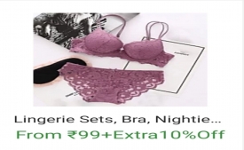 Buy Ladies fashion Bra Panty Lingerie Combo Set Offers at upto 80% OFF from Flipkart