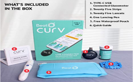 Buy BeatO CURV Glucometer Kit with 25 Strips + 25 Lancets (Type-C USB) at Rs 549 Only
