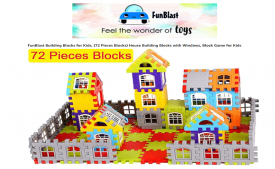 FunBlast Building Blocks for Kids, (72 Pieces Blocks) House Building Blocks with Windows, Block Game for Kids at Rs 379 from Amazon
