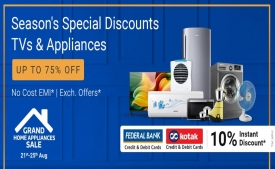 Flipkart Grand Home Appliances Sale Offers Upto 75% OFF on TV, Kitchen and Home Appliances, Extra 10% Bank Discount