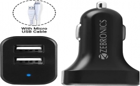 Buy ZEBRONICS 2.1 Amp Turbo Car Charger at Rs 190 Only from Flipkart