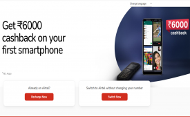 Airtel 4G Smartphone Upgrade Cashback Offers- Get Rs 6000 Cashback on your first smartphone + Free Screen Replacement Offer