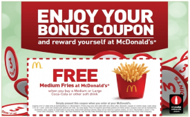 McDonalds Coupons & Offers: Free Burger on Orders Above Rs. 319 - May 2018