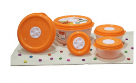 Buy Princeware Fresh Ven Bowl Package Container Set, 5-Pieces, Orange at Rs 163 Only