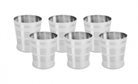 Buy Tosmy Perfect Stainless Steel Glass Set, 275ml, Set Of 6 at Rs 360 Only