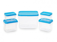 Buy All Time Plastics Polka Container Set, 5-Pieces, Blue from Amazon at Rs 138 Only