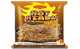 Buy Maggi Hotheads Noodles, Barbeque Pepper 71g (Pack of 10) at Rs 148 from Amazon