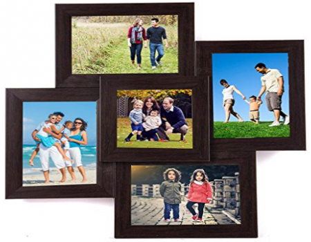 WENS 5-Picture MDF Photo Frame (17 inch x 17 inch, Brown) just at Rs 398 only from Amazon