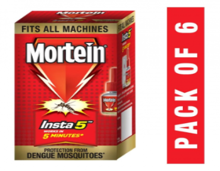 Buy Mortein Insta5 Tulsi Vaporizer Refill (35 ml, Red, Pack of 6) just at Rs 324 from Amazon