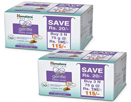 Buy Himalaya Gentle Baby Soap Value Pack, 4*75g just at Rs 101 only from Amazon