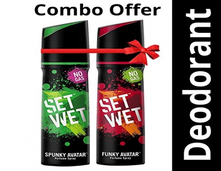 Buy Set Wet Cool, Charm and Mischief Avatar Deodorant Spray- For Men (450 ml, Pack of 3) just at Rs 209 From Flipkart