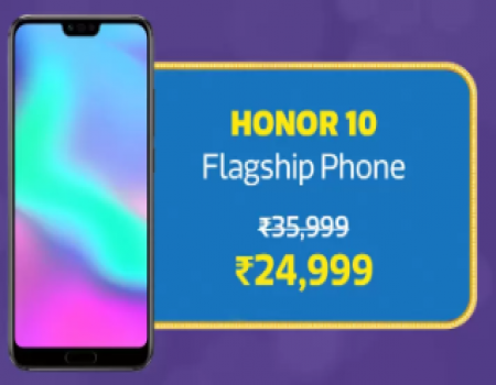 Honor 10 Big Diwali Day Sale Flipkart Price @Rs 19,999 + Extra 10% Instant Discount* with CIti Bank Debit/Credit Cards