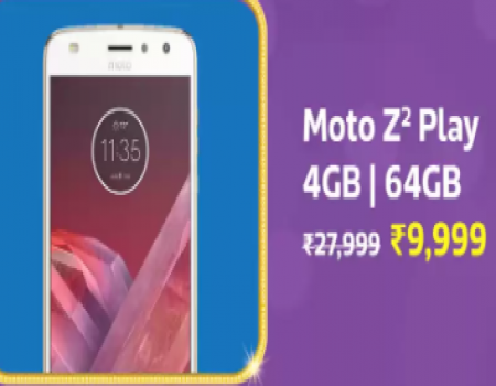 Buy Moto Z2 Play Flipkart Republic Day Sale Price just at Rs 9,999 only, Extra 10% Instant Discount* with SBI Card
