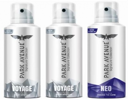 Buy Park Avenue Signature- Voyage, Neo Deodorant Spray- For Men (420 ml, Pack of 3) just at Rs 306 only on Flipkart