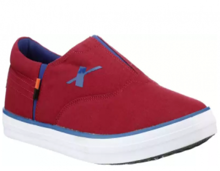Buy Sparx Canvas Awesome Red Slip On Sneakers For Men (Red, Blue) just at Rs 499 only from Flipkart