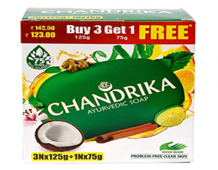 Buy Chandrika Ayurvedic Soap, 125g (Pack of 3) with Free 75g at Rs 62 from Amazon
