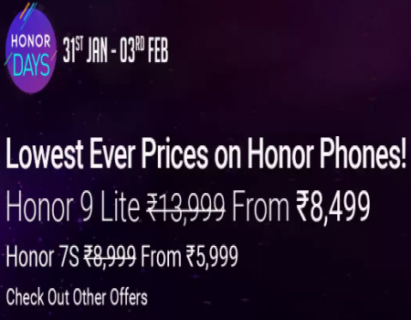 Flipkart Honor Days Sale Offers: Get Upto Rs 9000 Off On Honor Smartphones