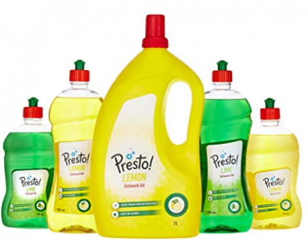 Buy Amazon Brand - Presto! Dish Wash Gel - 2 L (Lemon) just at Rs 170 only From Amazon