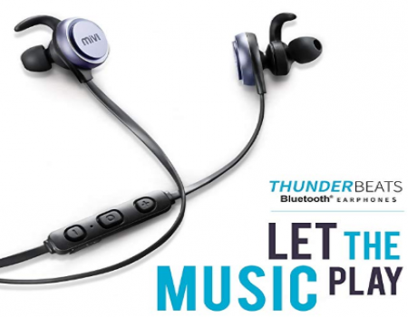 Buy Mivi Thunder Beats Wireless Bluetooth Earphones with Stereo Sound and Hands-Free Mic (Gun Metal) at Rs 699 from Flipkart