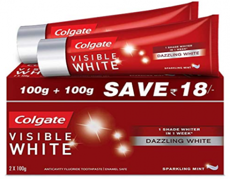 Buy Colgate Visible White Teeth Whitening Toothpaste, Pack of 4 at Rs 288 From Amazon (Apply 20% OFF Coupon)