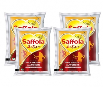 Buy Marico Saffola Active Pro Weight Watchers Edible Oil, 4 X 1 L just at Rs 339 only from Amazon