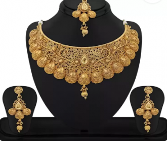 Buy Reeva Fashion Jewellery Zinc Jewel Set (Gold) at Rs 299 only from Flipkart