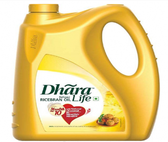 Buy Dhara Life Refined Ricebran Oil Jar, 5L at Rs 399 only from Amazon