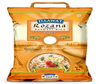 Buy Daawat Rozana Super Basmati Rice, 5kg just at Rs 329 from Amazon