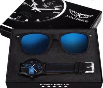 Buy Analogue  Blue Wayfarer Combo FREE Sunglass and Combo Box Analog Watch - For Men at Rs 199 only from Flipkart